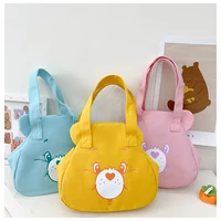 new anime peripheral care bear rainbow bear canvas bag kawaii shoulder bag large capacity handbag couples children gift