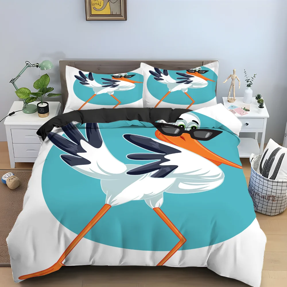 

Animated Bird Series Pattern Bed And Quilt Set Comes In A Wide Range Of Sizes And Styles 100% Polyester 3D Print