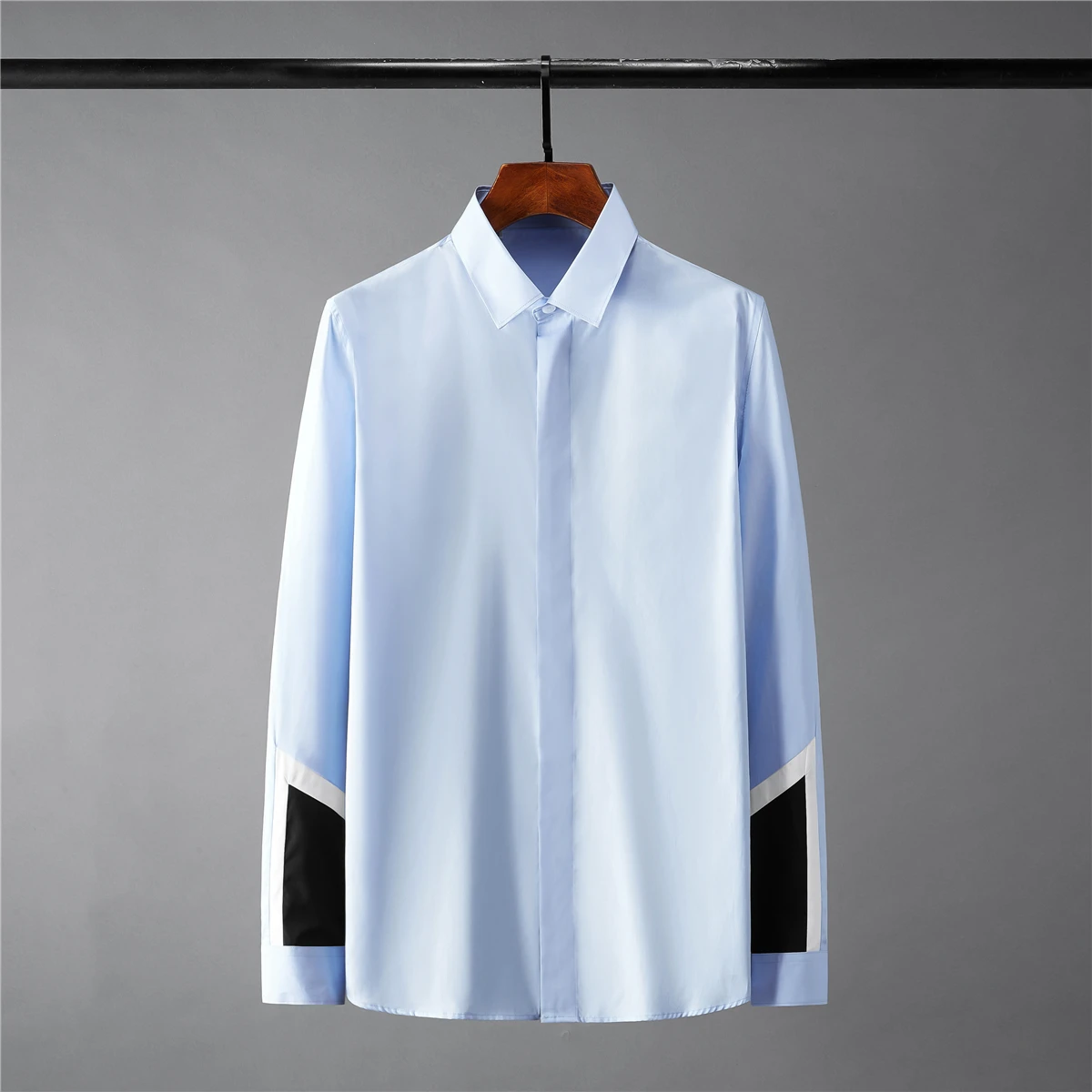 

2022 100% Cotton Male Shirts Luxury Long Sleeve Splicing Casual Mens Dress Shirts Fashion Slim Fit Party Man Shirts 2XL