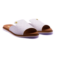 womens sandal slide classic black white moleca napa shine confort original