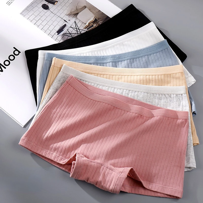 

Summer Women Safety Pants Cotton Under Skirt Female Seamless Underpants Solid Color Plus Size Boxer Shorts Cozy Women Panties