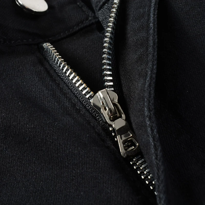 Streetwear Fashion Men Jeans Black Color Elastic Slim Fit Ripped Jeans Men Printed Designer Brand Hip Hop Punk Pants Hombre