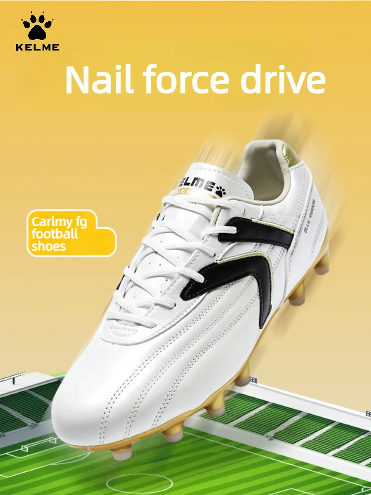 Фото Футбольные бутсы Kelme для мужчин, для натурального газона, профессиональные тренировочные и соревновательные бутсы с длинными шипами для взрослых и молодежи. №1