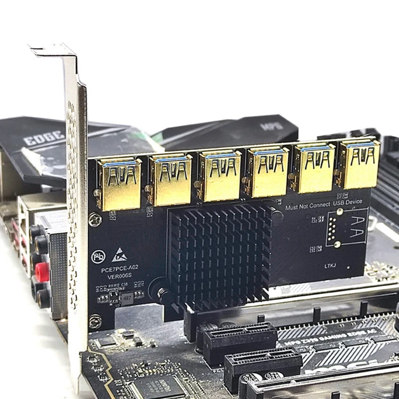 Pci Express множитель Pcie 1X до 4/5/6 USB 3 0 Расширенная карта от 1 4 Hub Riser 009S X16 для майнинга BTC |