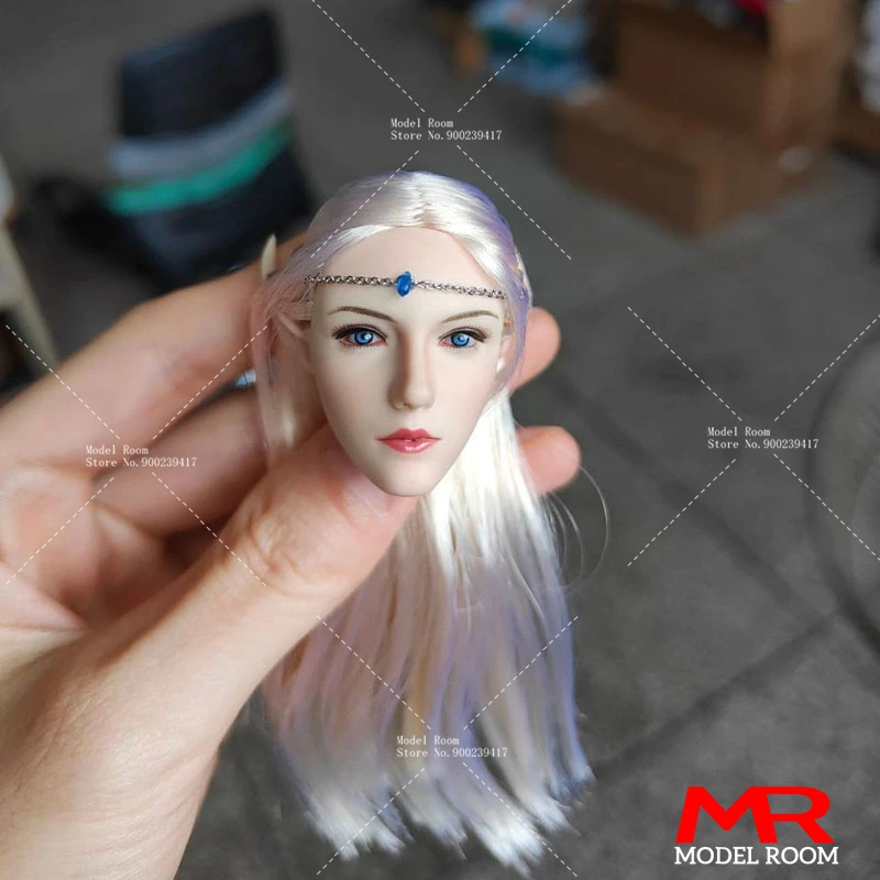 

LXF1904 1/6 Elf Queen Emma Head Sculpt Long Ear Blue Eyes Head Carving Model Fit 12-inch TBL PH Soldier Pale Action Figure Body