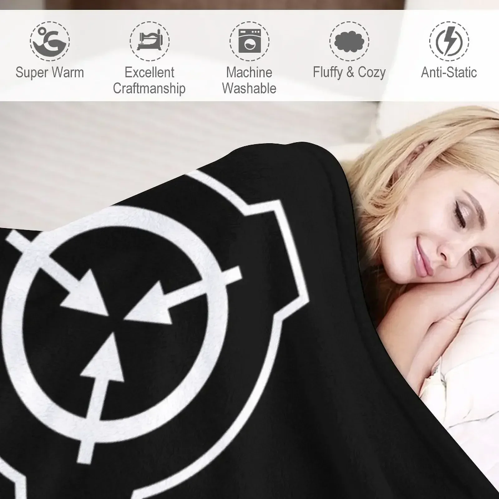 SCP Foundation: Contents May Be [Redacted] (Черный) Плед Декоративные диваны на диване Одеяла Retros