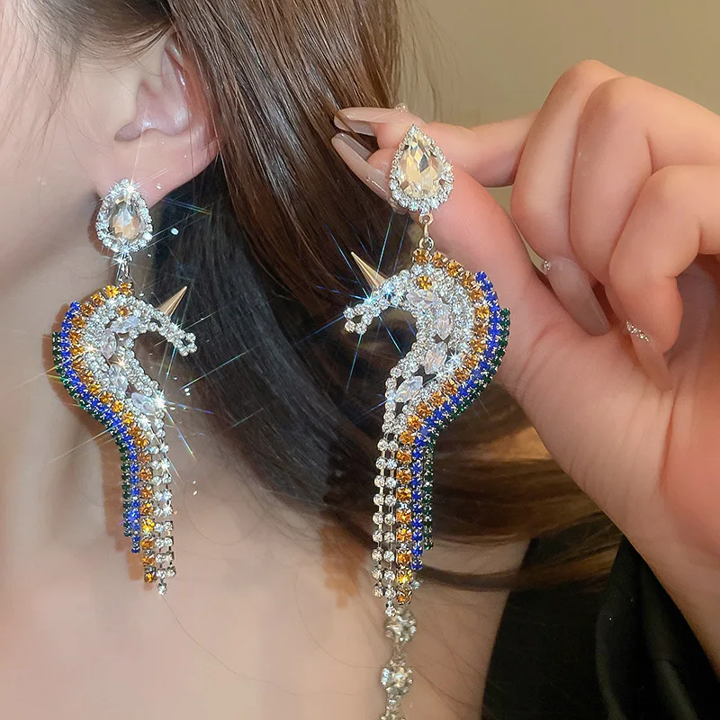 Богемные Винтажные серьги-подвески в виде единорога для женщин модные