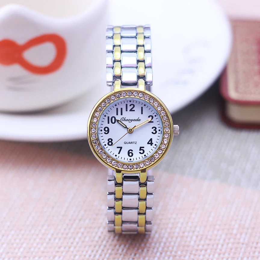 Часы наручные Chaoyada женские с браслетом из нержавеющей стали модные формальные
