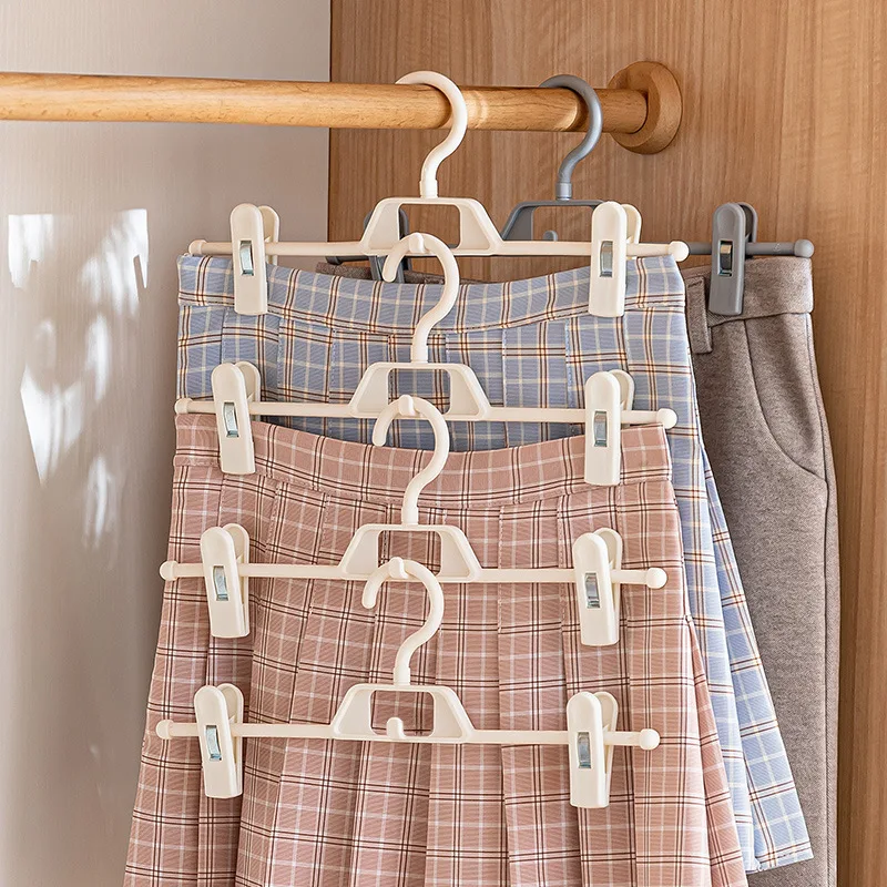 

3PCS Home Plastic Pants Rack Portable Travel Clothes Hanger Non-slip Traceless Drying Rack Towel Storage Rack Closet Organizer