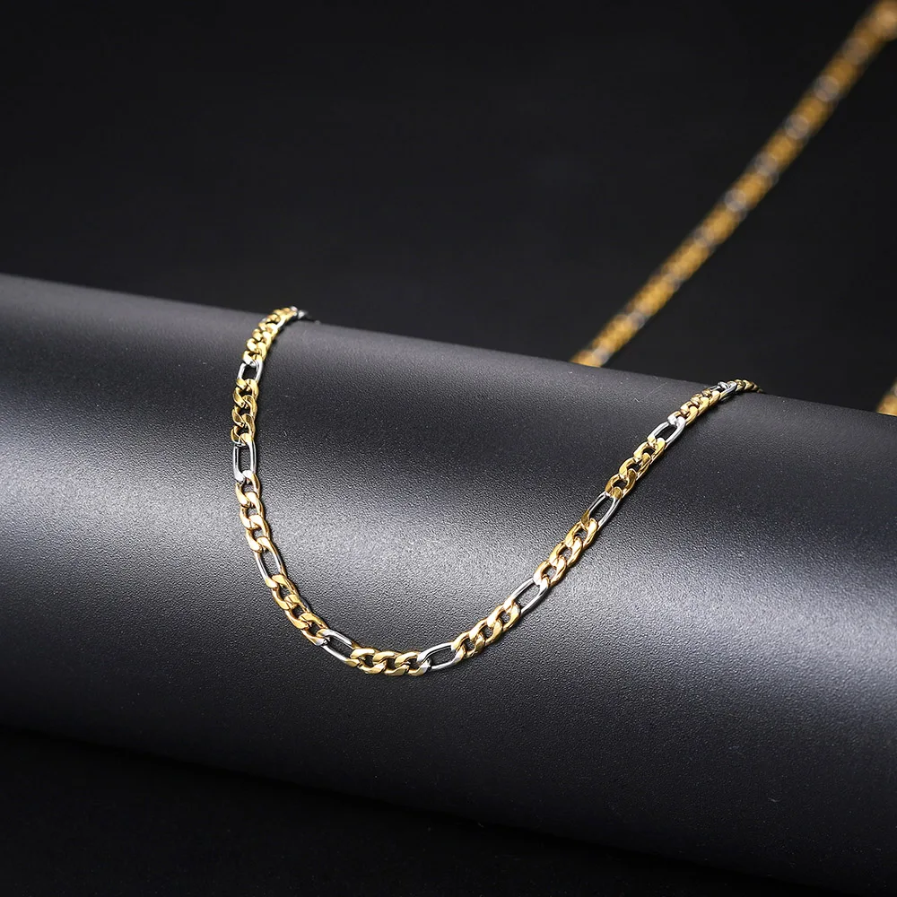 Модные цепочки из нержавеющей стали 3 мм простые рэперские хип-хоп Фигаро