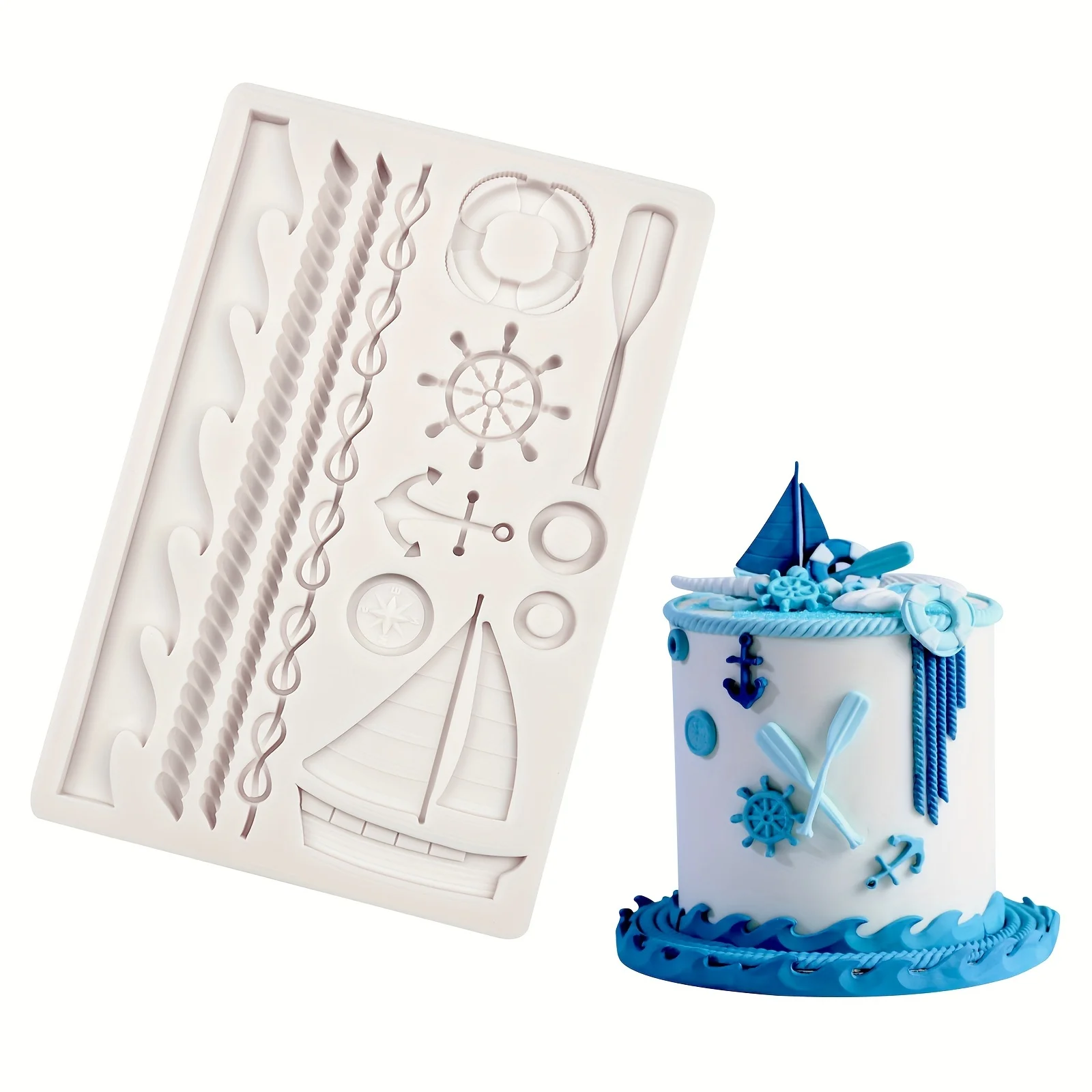 Силиконовые формы для парусника руль пиратская тема форма помадки веревка