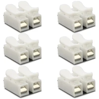 500pcs white no soldering welding quick 2p cable wire connector no screw terminal block spring clamp