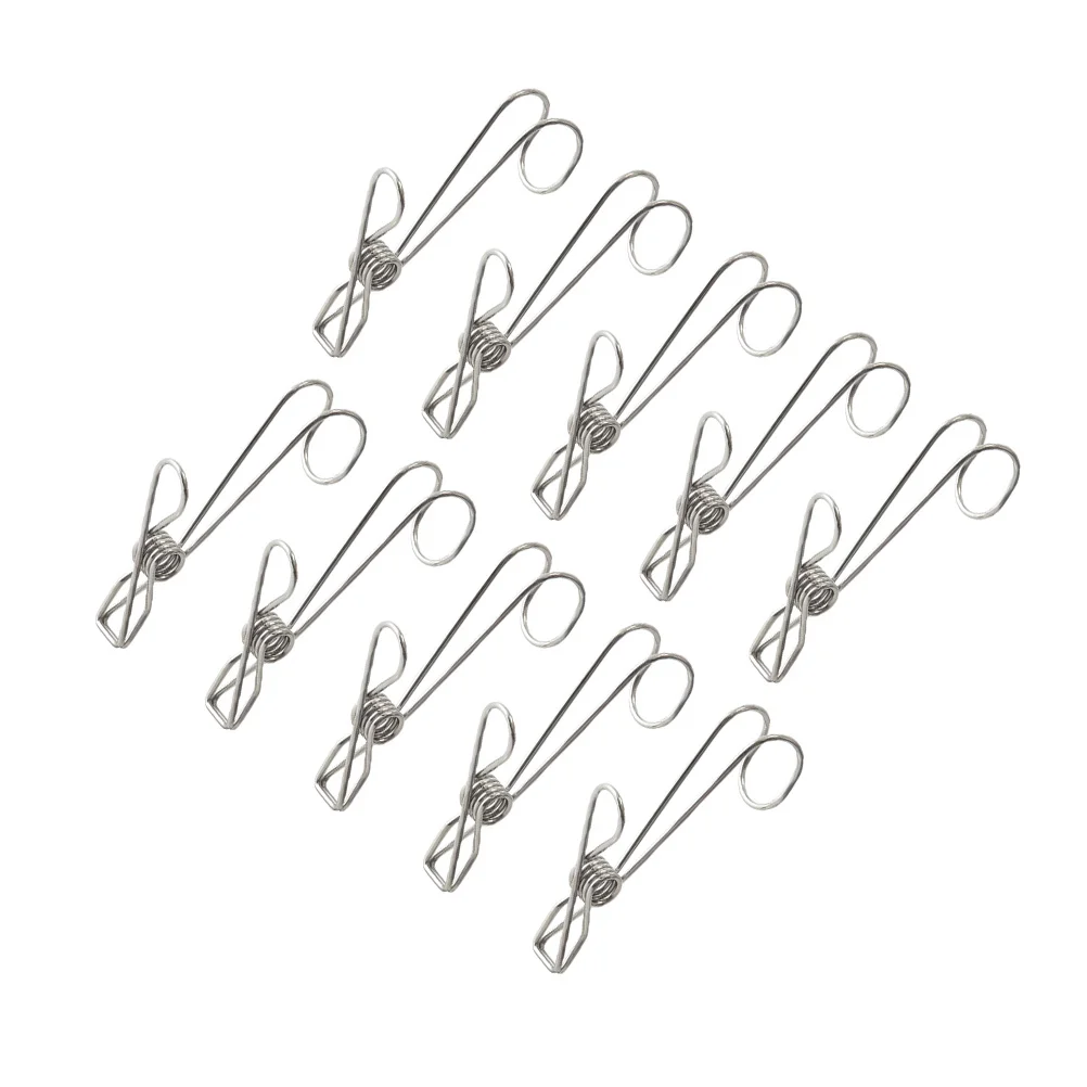 

Clothes Clips Hanging Clip Hooks Clothespins Stainless Steel Metal Hook Universal Drying Hanger Clamp Clamps Laundry Peg Pegs S