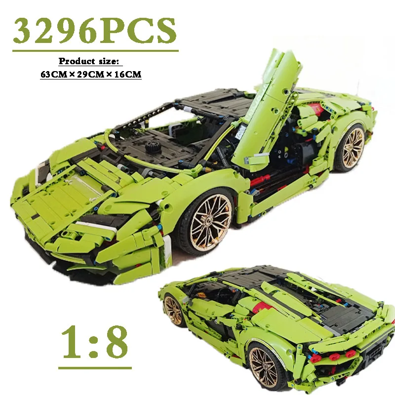 

New 3296PCS Countach LPI 800 4 Supercar Racing Car Vehicle Sports Model Technical Building Blocks Brick Toy Kid Birthday Gift