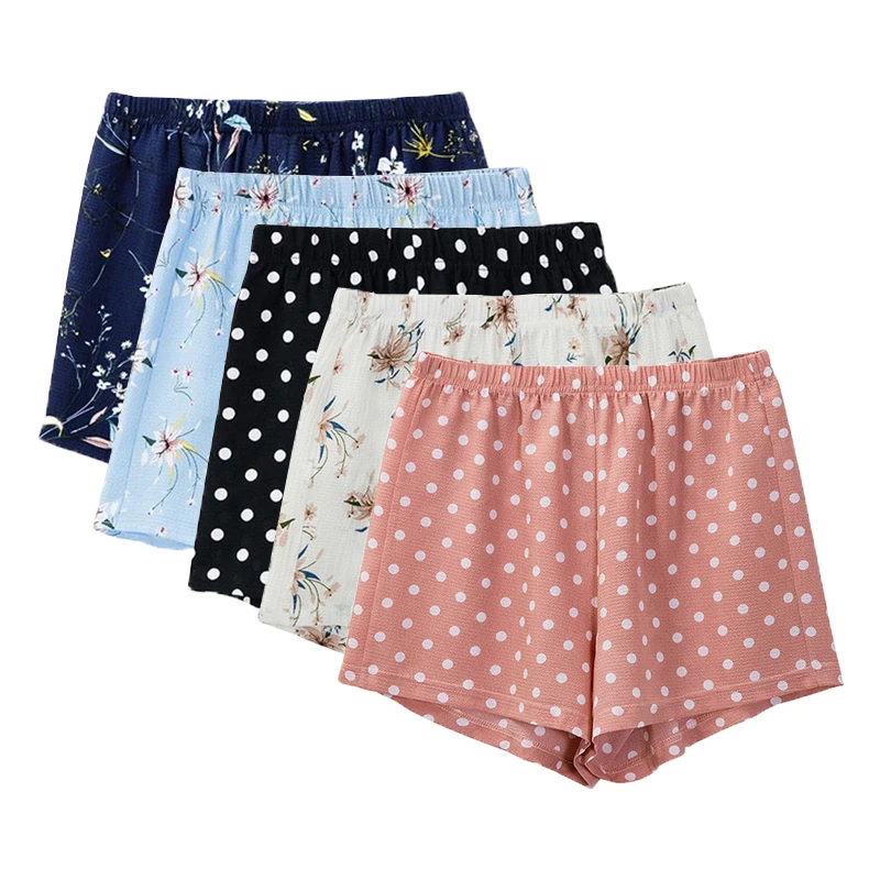 

S-5XL Floral Chiffon Summer Women'S Shorts Casual Loose Polka Dot Korean Fashion Harajuku Beach Girls Shorts