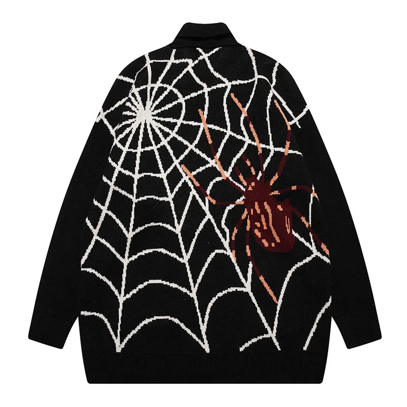 Мужской вязаный кардиган на молнии свободного кроя