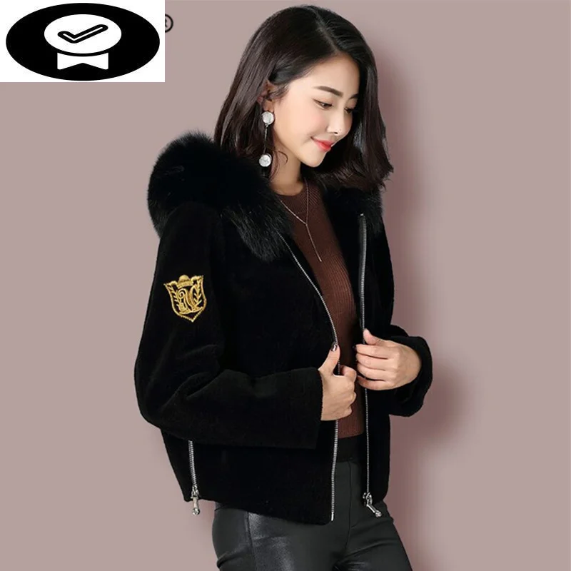 

Fox Winter Sheep Shearing Fur Coat Female Wool Jacket Korean Warm Women's Fur Coats Elegant Women Clothes 2023 Hiver 5271