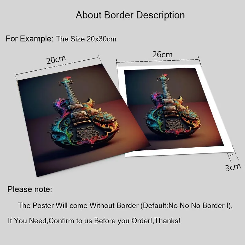 Плакат с цветной музыкой гитарой WJWANG