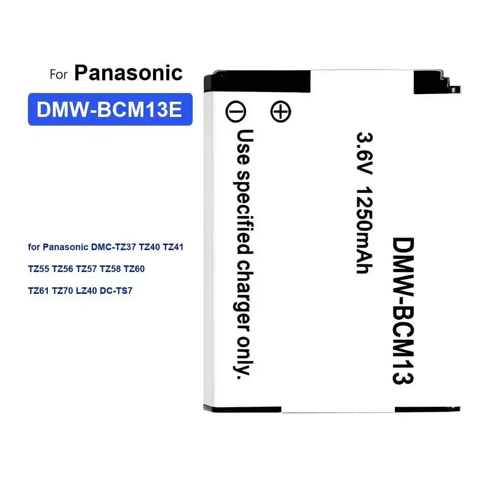 Фото Аккумулятор для камеры Dmw-BCM13E 1250 мАч для Panasonic Dmc-TZ37 TZ40 TZ41 TZ55 TZ56 TZ57 TZ58 TZ60 TZ61 TZ70 LZ40 DC-TS7 №4