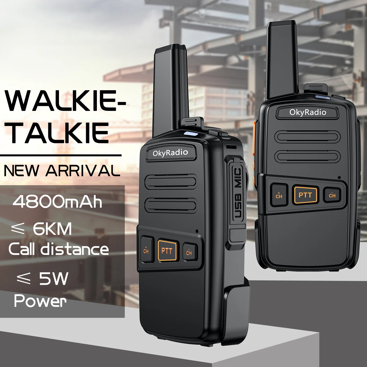 2022 new 4800mah walkie talkie large capacity battery waterproof walkie talkie 16 channels suitable ultra long distance use free global shipping