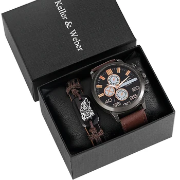 2022 New Style Luxury Men Watch Bracelet Set Super Cool Bracelets Vintage Quartz Watches Gift Box Valentine's Day for Boyfriend Other Image