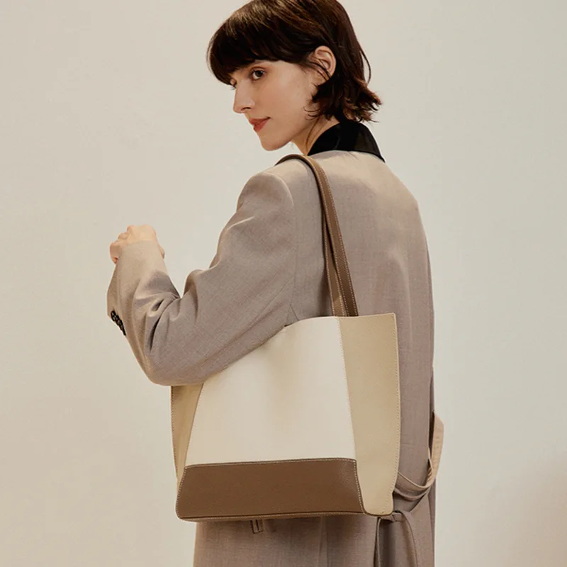 

Women bag Large capacity new real leather handbag women's commuter tote bag shoulder cowhide carry-on messenger bag high quality