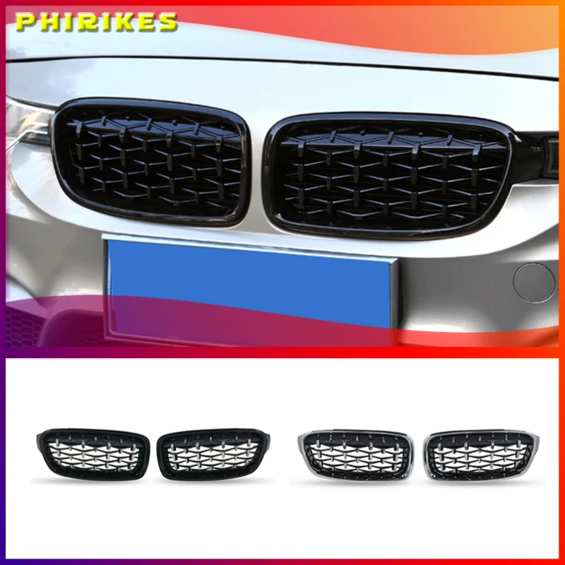 

Car Gloss Black Front Bumper Grille For BMW 3-Series F30 F31 F35 2012-2018 Sport Grill Double Slat Line Grilles Kindey Grills