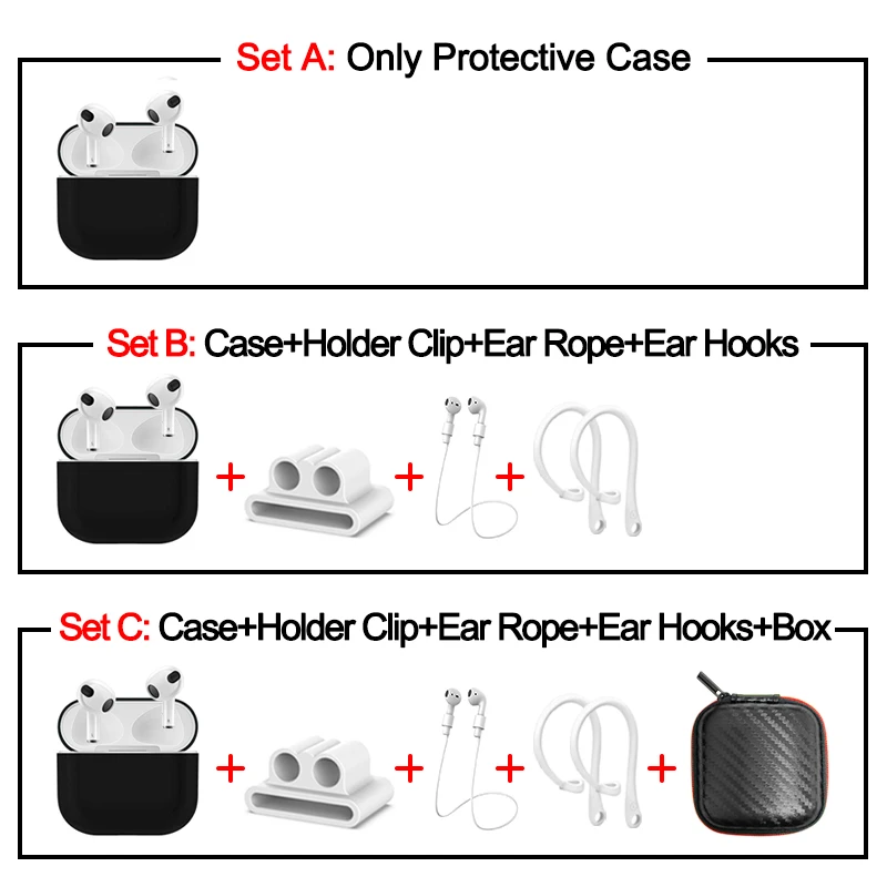 Чехол для беспроводных наушников Apple Airpods 3 Pro защитный чехол 6 в 1 аксессуары Air Pods 2
