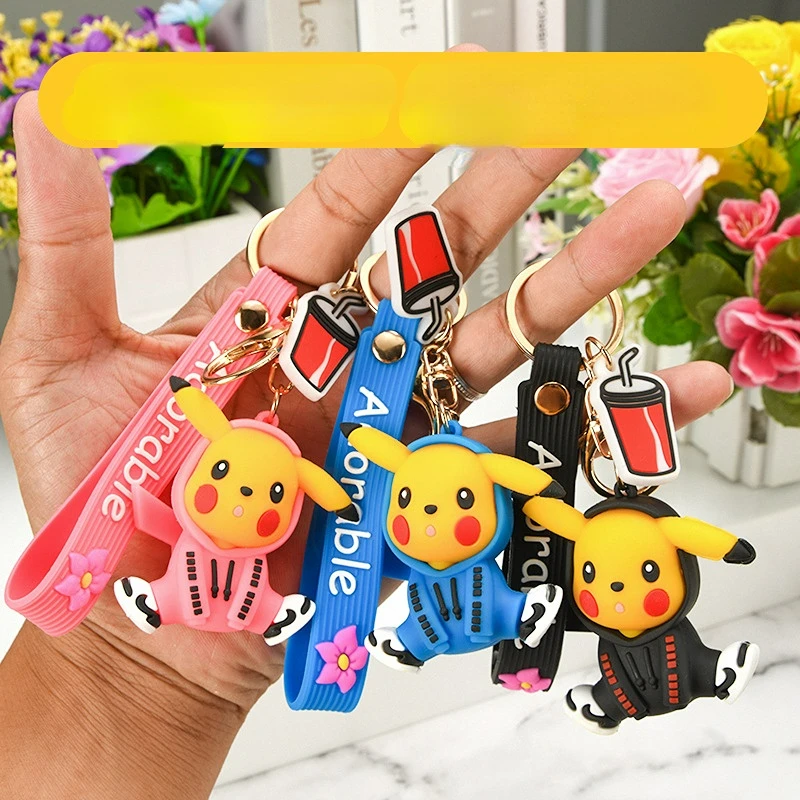

Cartoon Key Button Factory Customized PVC Soft Rubber Material Pokemon Ornaments Creative Ornaments