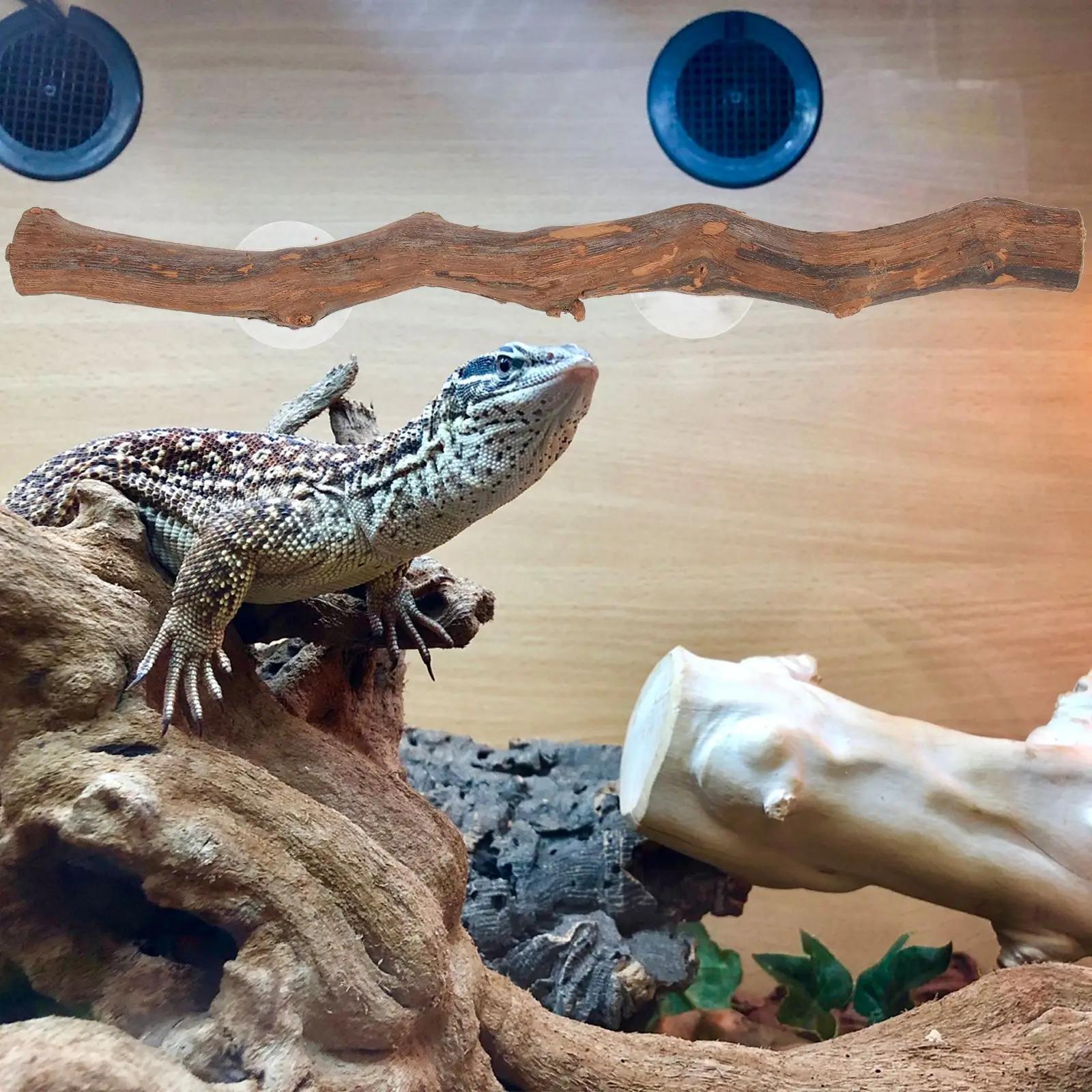 Украшение Для Рептилий Подставка Домашних Животных В Форме Ящерицы Деревянное