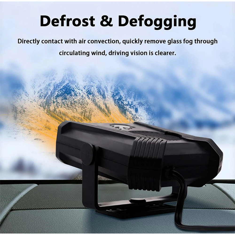 

4 In 1 300W 12V/24V Potable Car Heater Auto Heater Defroster Electric Fan Heater Windscreen Defogging Defrost Ventilation