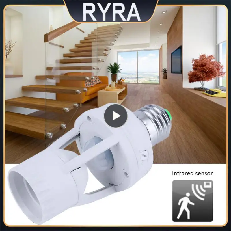 

100-240V PIR Motion Sensor LED Light Holder E27 Lamp Socket Light Smart Switch Base Lamp Holder Adapter Lamp Holder Converter