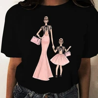 oversized t shirt tops tees women graphic printing fashion short sleeve cartoon print female family household mother t shirt