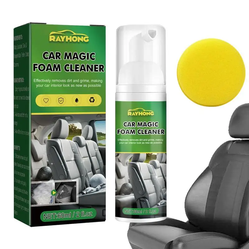 

60ml Car Interior Cleaning Agent Foam Cleaner All Purpose Car Cleaner Powerful Stain Remover Kit For Leather Fabric Rubber Metal