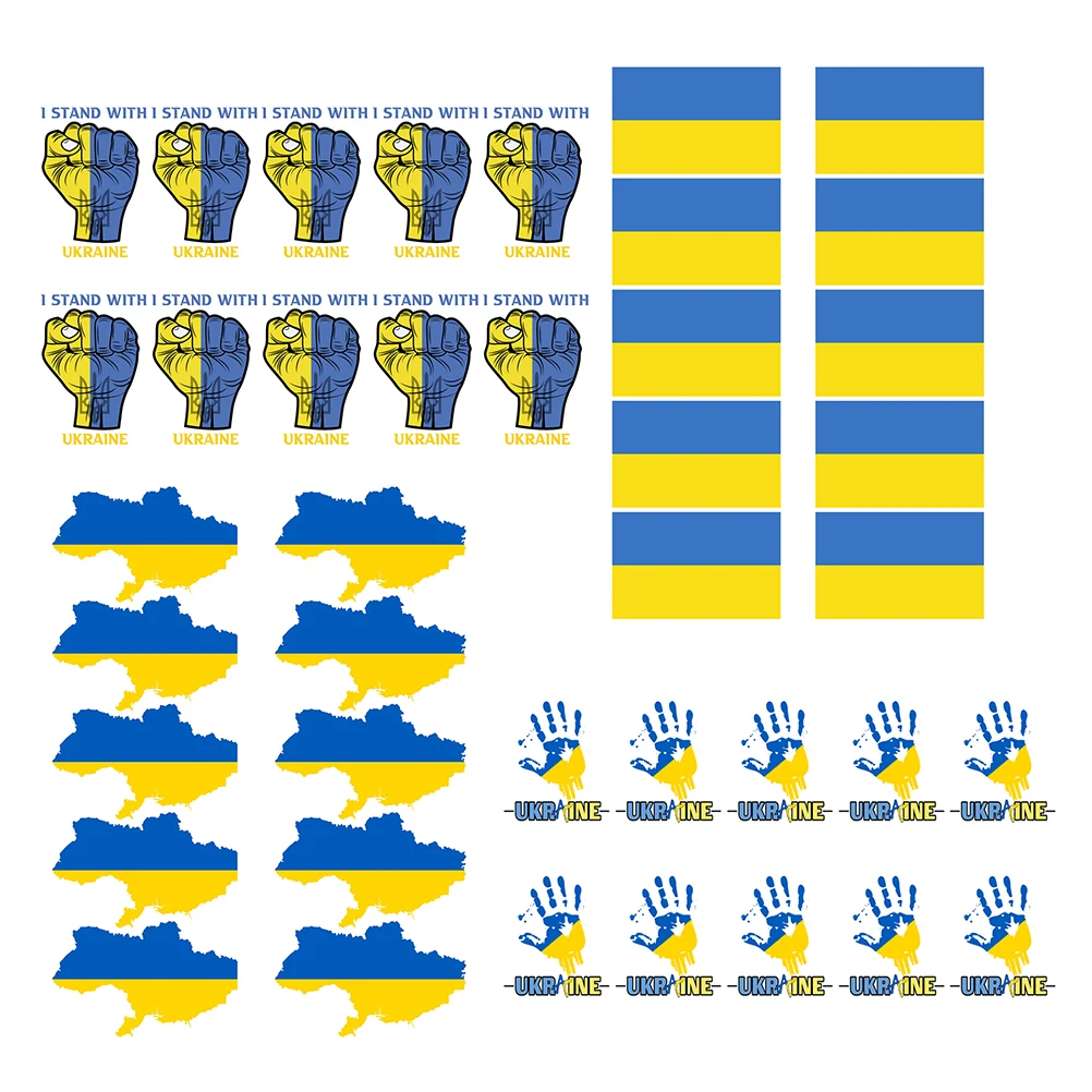 

40Pcs/Set Ukraine Flag Sticker DIY Ukraine Decal Sticker Decoration for Car Laptops Refrigerators