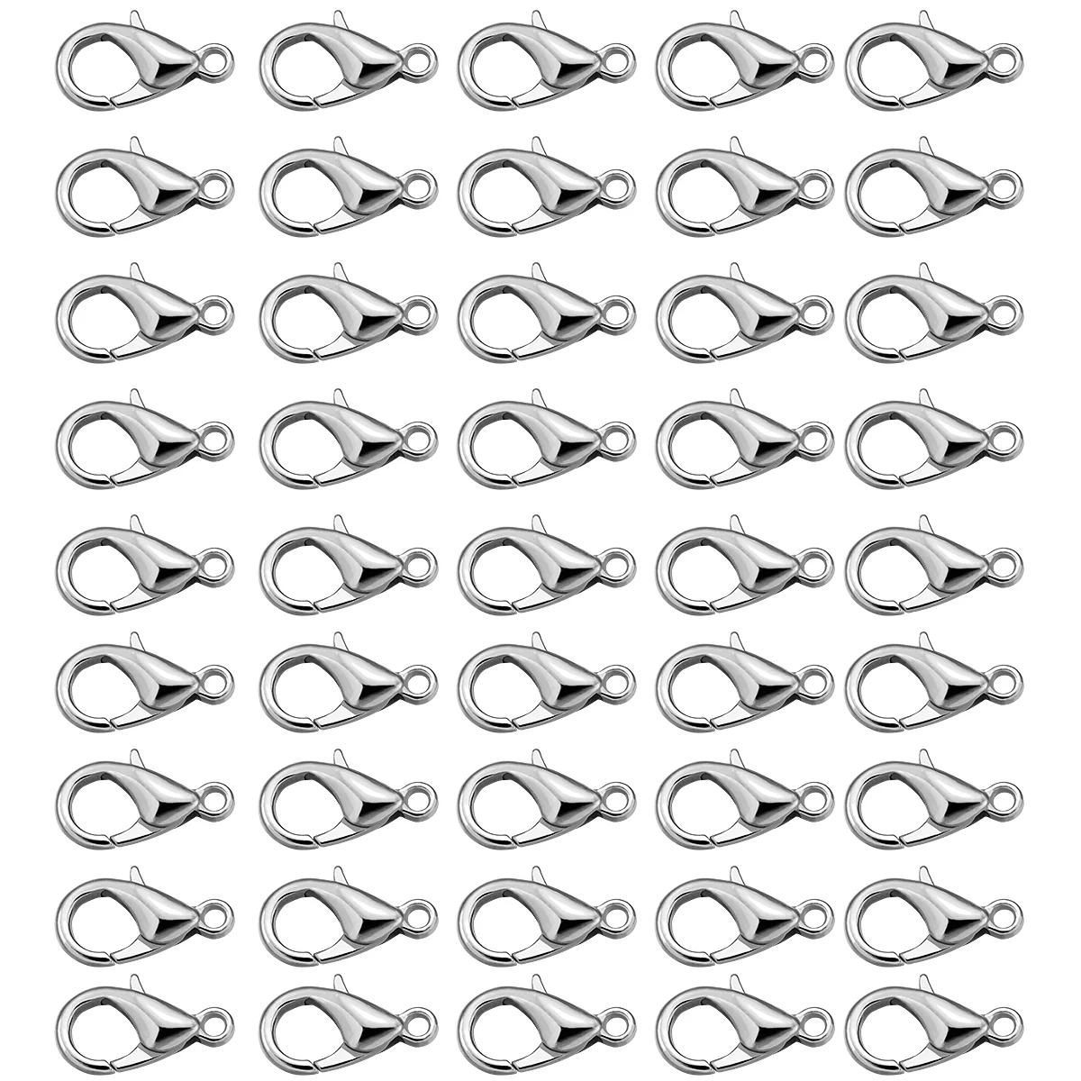 

Rosenice 100pcs Curved Lobster Clasps Lobster Claw Clasps DIY Jewelry Fastener Hook Necklace DIY Fasteners (White)