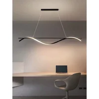 LEDDining Room Chandelier Study Modern Simple Dining Table Bar Lamp Creative Personality Front Desk OfficeledLong Chandelier