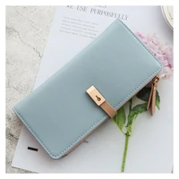 long womens wallet female purses tassel coin purse card holder wallets pu leather clutch money bag purses card holder solid col