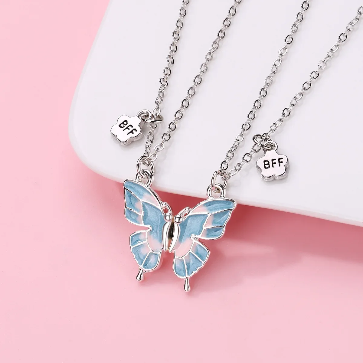 Изящное магнитное ожерелье с бабочкой для женщин корейская мода цепь до ключиц в