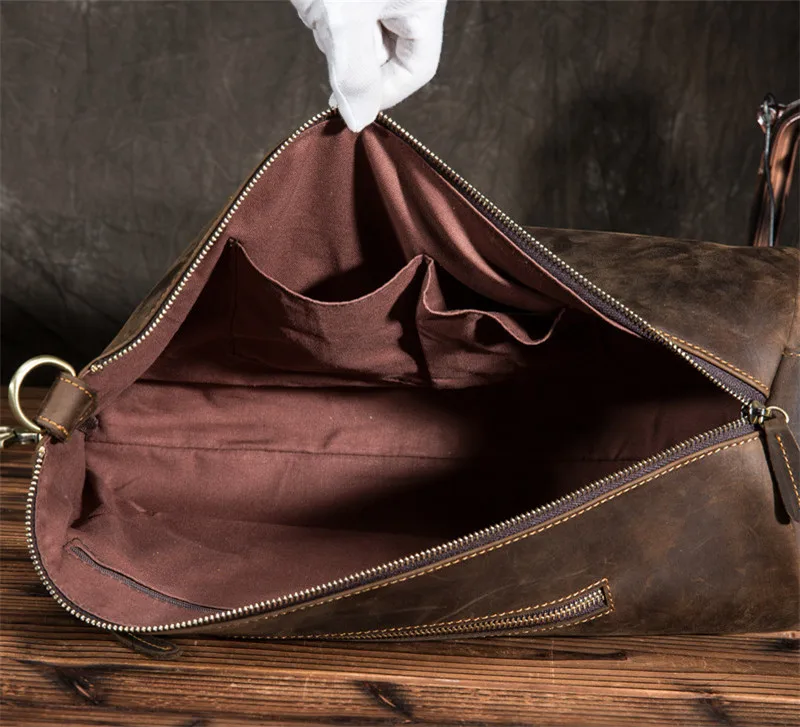 Vintage cylinder designer natural genuine leather men's chest bag fashion casual crazy horse cowhide shoulder crossbody bags