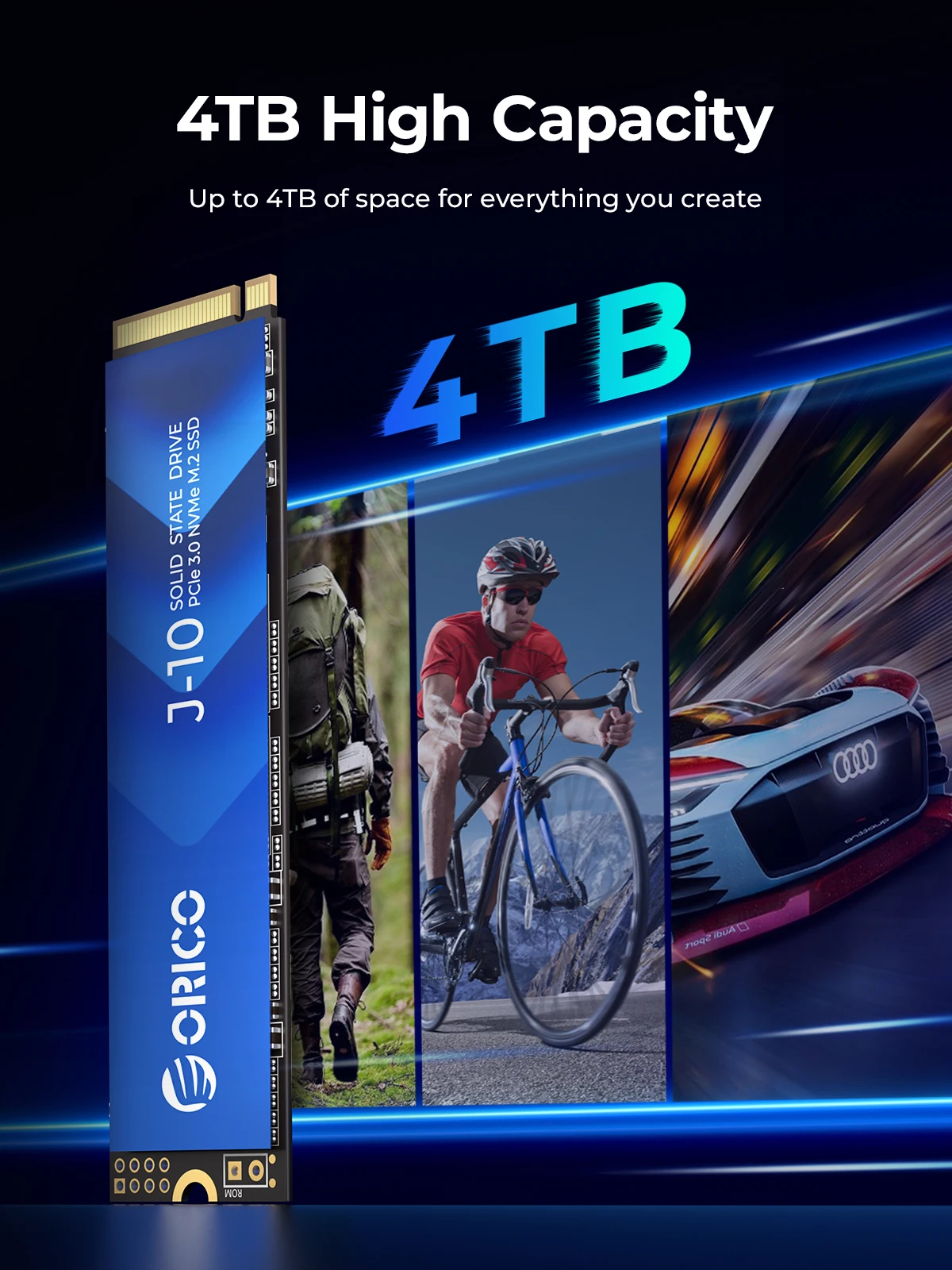 Внутренний твердотельный накопитель Orico J10 M.2 NVMe SSD PCIe 3.0 3100 МБ/с M Key 2280
