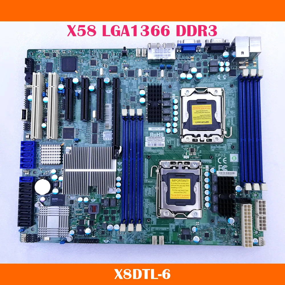

Server Motherboard For SuperMicro X8DTL-6 X58 LGA1366 DDR3 Works Perfectly Fast Ship High Quality