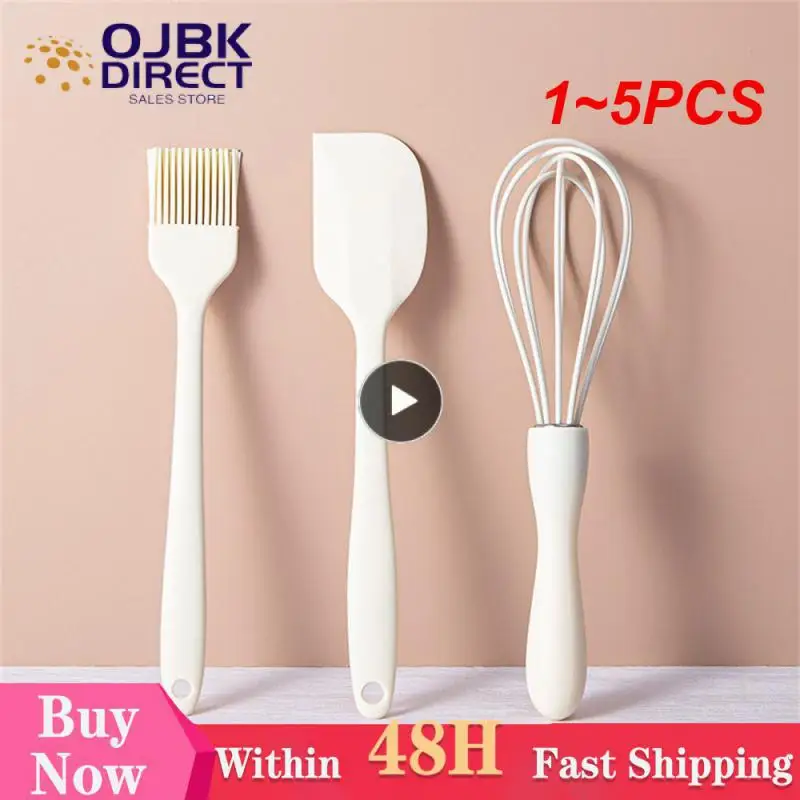 

1~5PCS Cream Baking Scraper Non-stick Silicone Spatula Kitchen Pastry Blenders Salad Cake Mixer Butter Batter Pies Cooking Tools