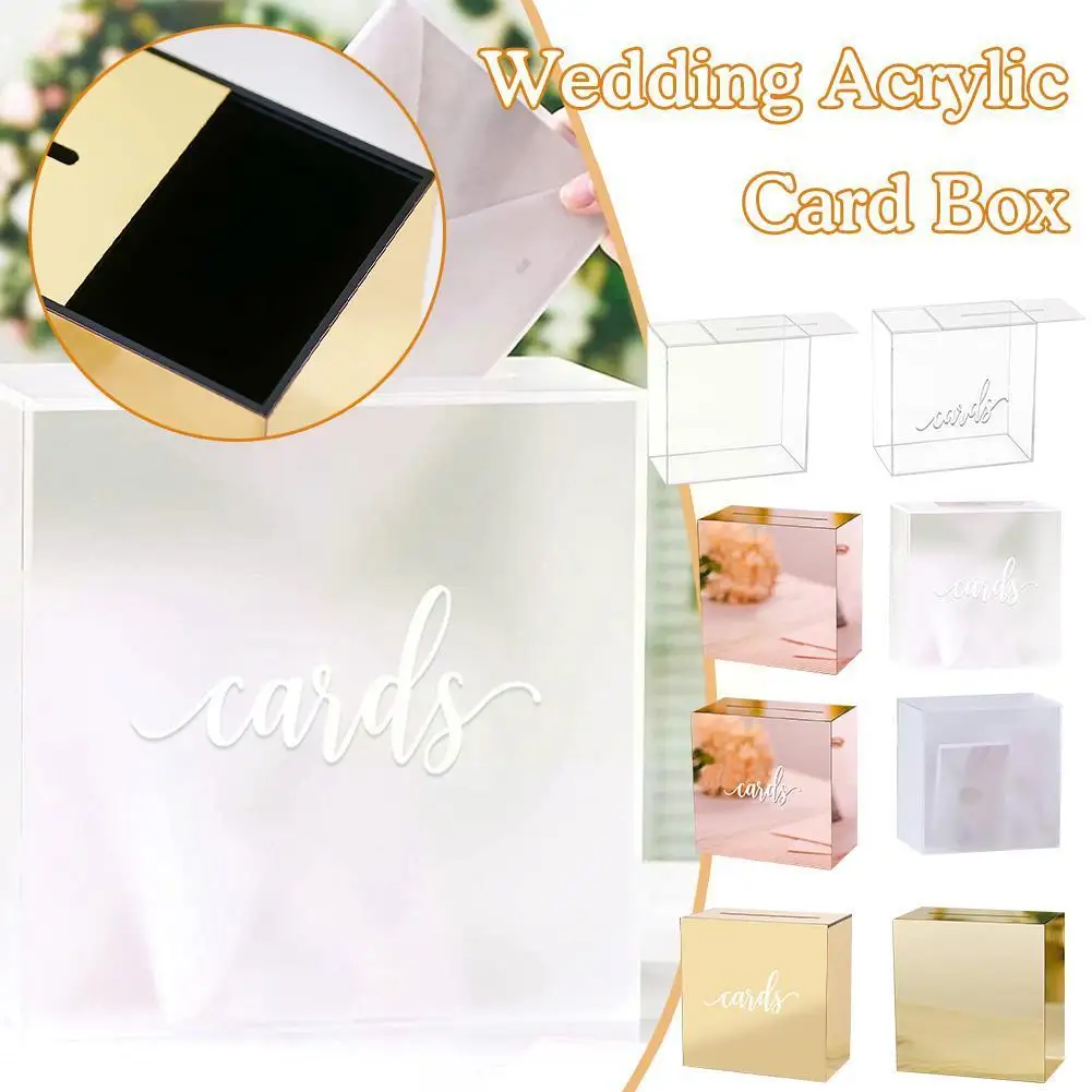 

Acrylic Card Box Thick Diy Wedding Box Wedding Envelope Box For Party Graduation Birthday Reception Decoration Fundraiser M F8x7