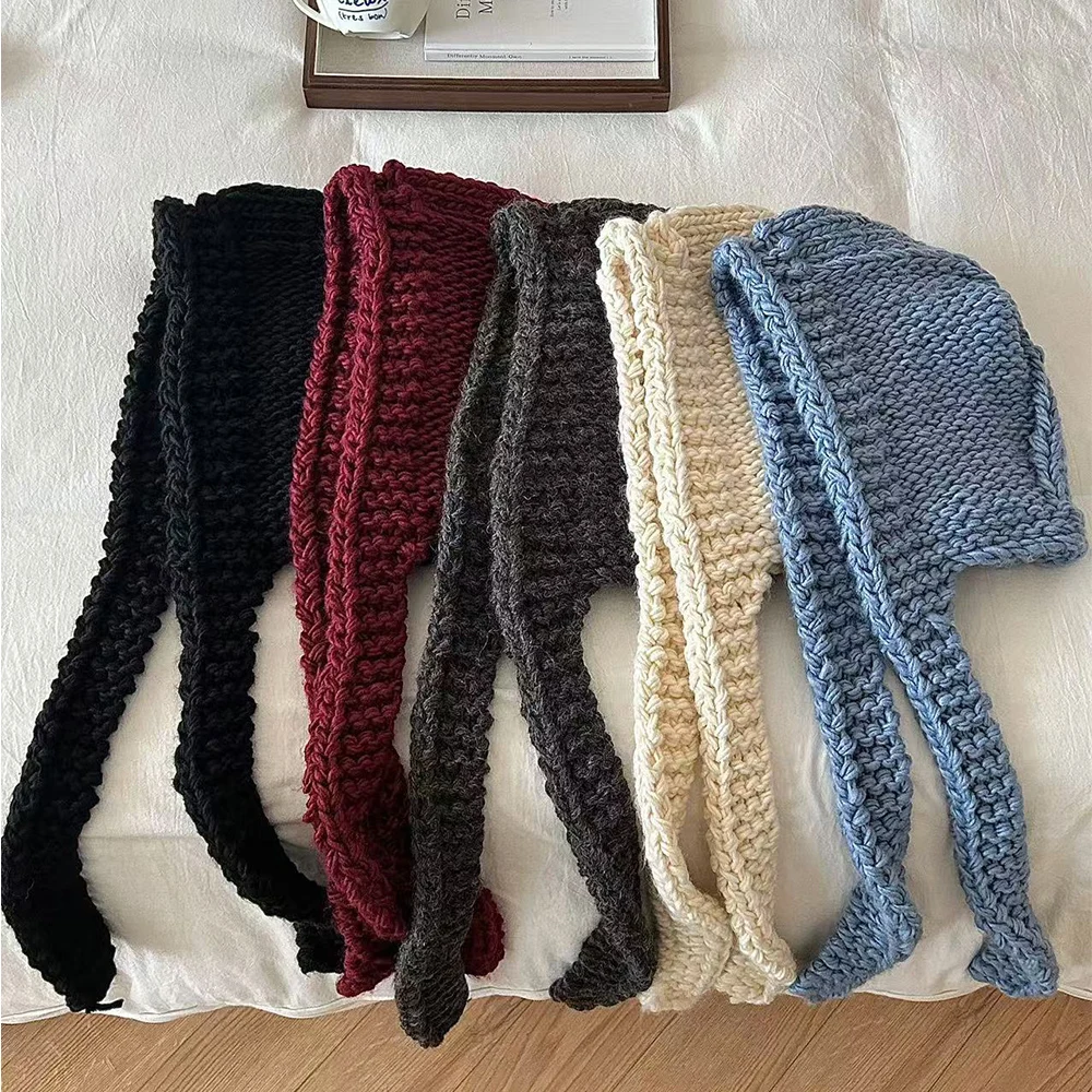 Вязаные шапки ручной работы для мужчин и женщин Балаклава зимняя теплая шапка