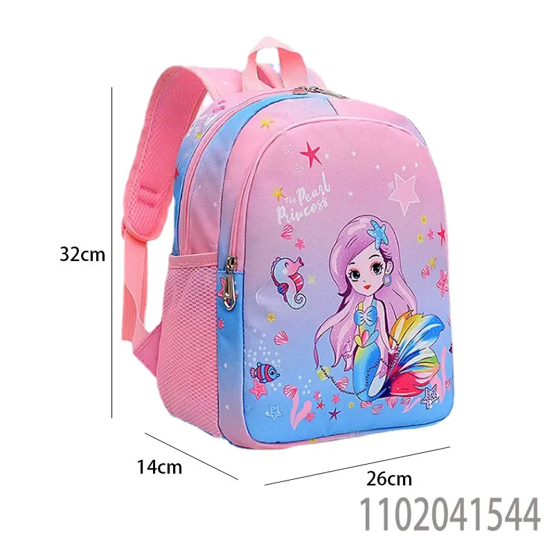 Disney Little Mermaid Cartoon Schoolbag for Girls Preschoolers Cute Pink Purple Backpack with Stylish Schoolbag Free Shipping