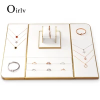 oirlv white jewelry display set watch necklace ring stand organizer earring storage jewelry organizer premium decoration