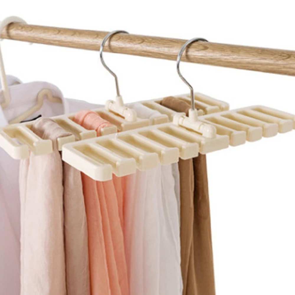 

Tie Belt Hanger Multifuctional Wardrobe Closet Belts Scarf Hanging Organizer Rotating 10 Card Slots Storage Holder Rack Hook