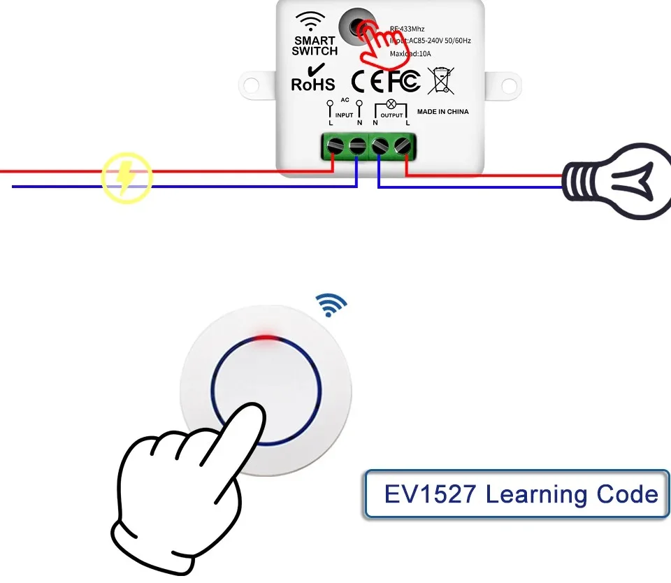 Беспроводной умный выключатель света 220 В 110