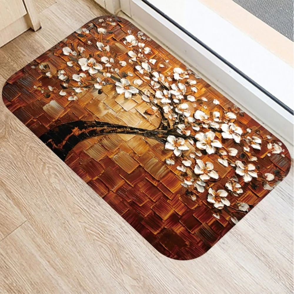 

Tree Oil Painting Pattern Non-Slip Carpet Door Mats Doormats Outdoor Kitchen Bathroom Living Room Floor Mat Rug Home Decor 48221